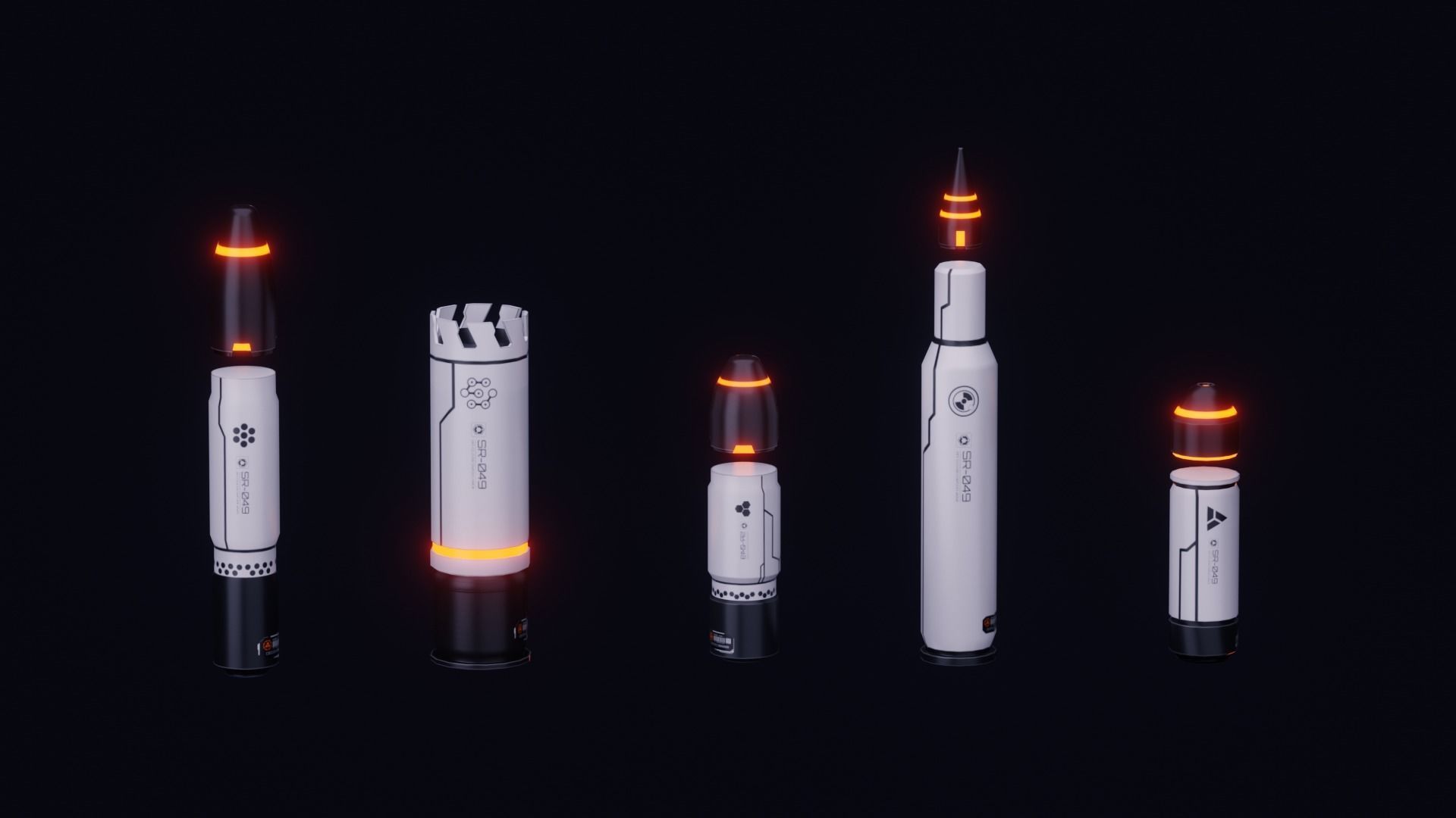 Scifi Weapons Collections Low-poly 3D model_10