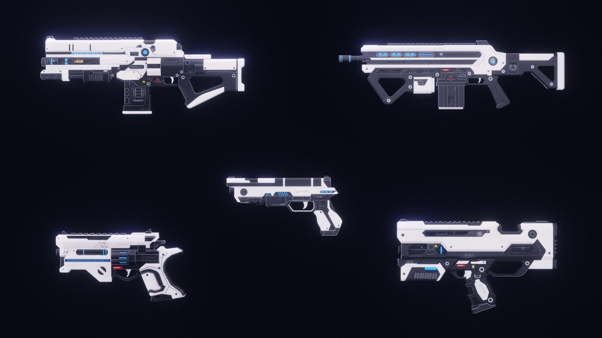 Scifi Weapons Collections Low-poly 3D model_16