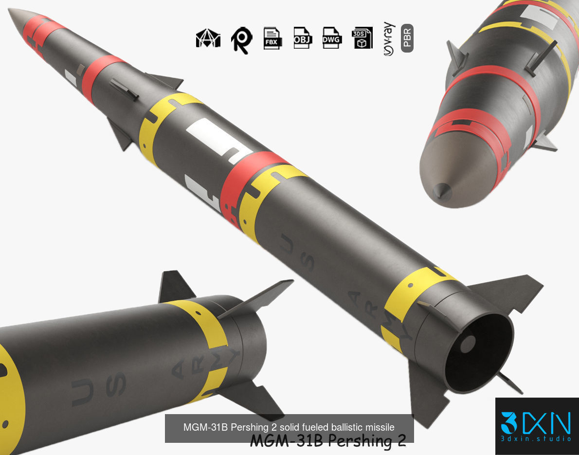 Ballistic Cruise defense missile collection Max Blender PBR Pack _14