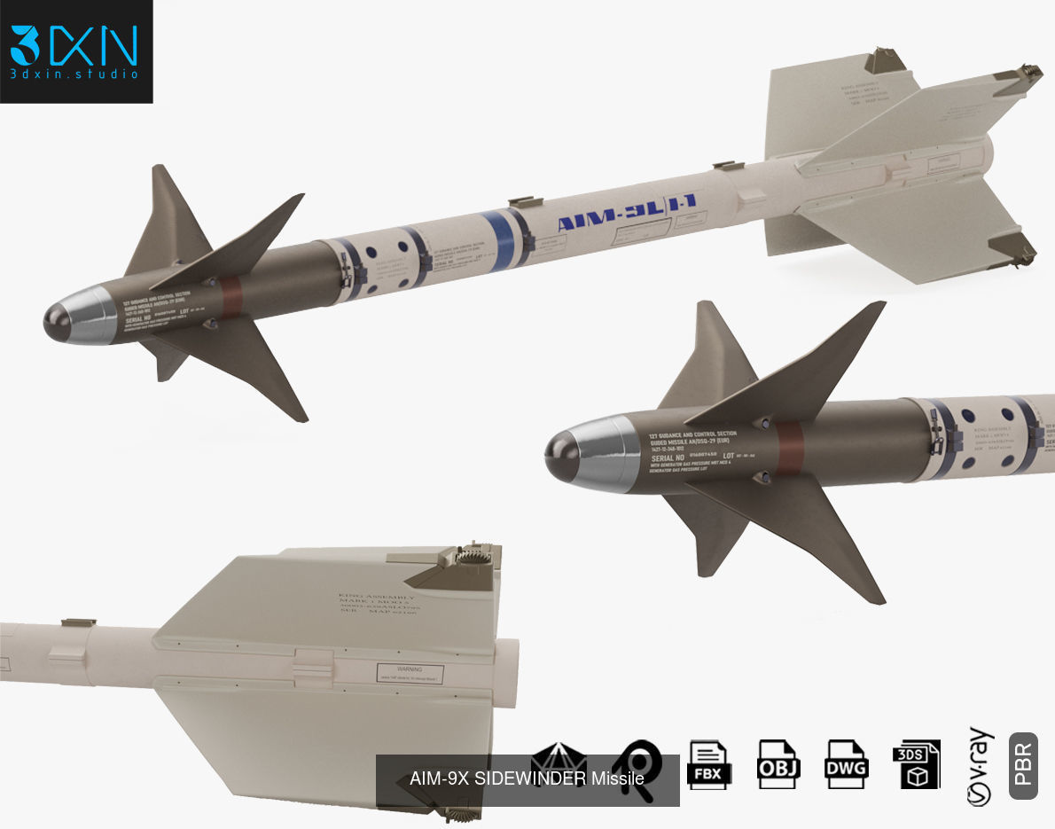 Ballistic Cruise defense missile collection Max Blender PBR Pack _6