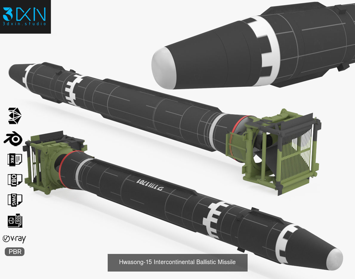Ballistic Cruise defense missile collection Max Blender PBR Pack _4