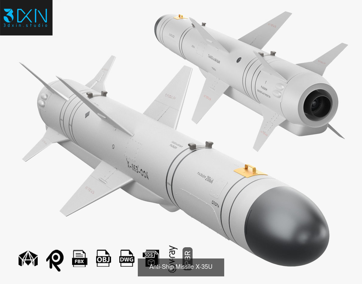 Ballistic Cruise defense missile collection Max Blender PBR Pack _2