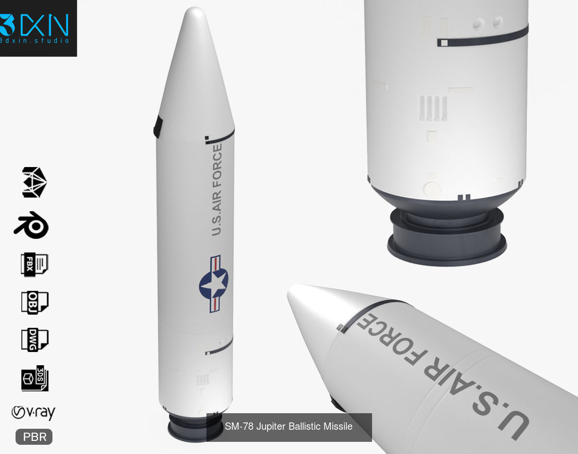 Ballistic Cruise defense missile collection Max Blender PBR Pack _5