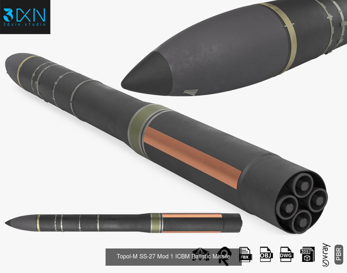 Ballistic Cruise defense missile collection Max Blender PBR Pack _11