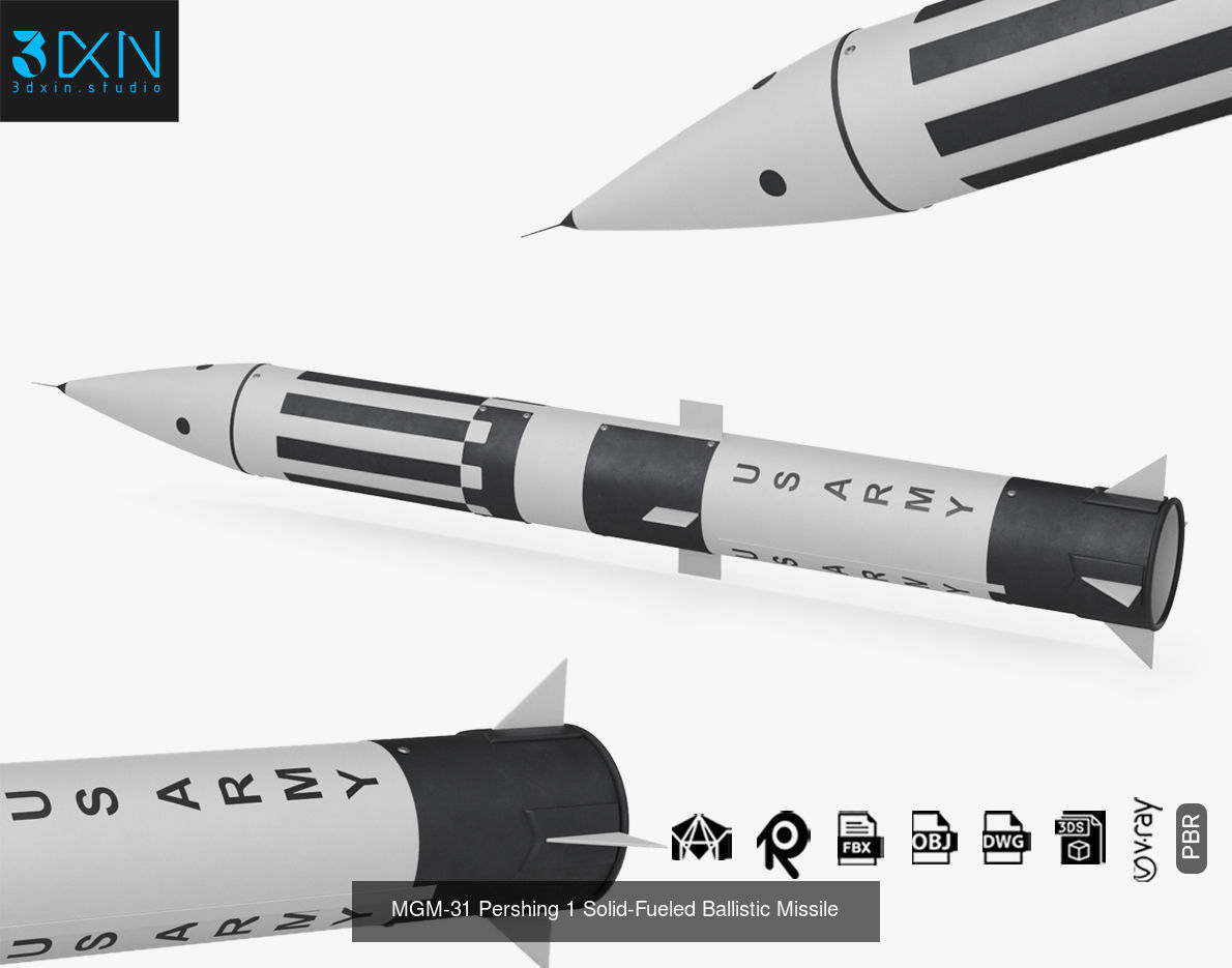 Ballistic Cruise defense missile collection Max Blender PBR Pack _10