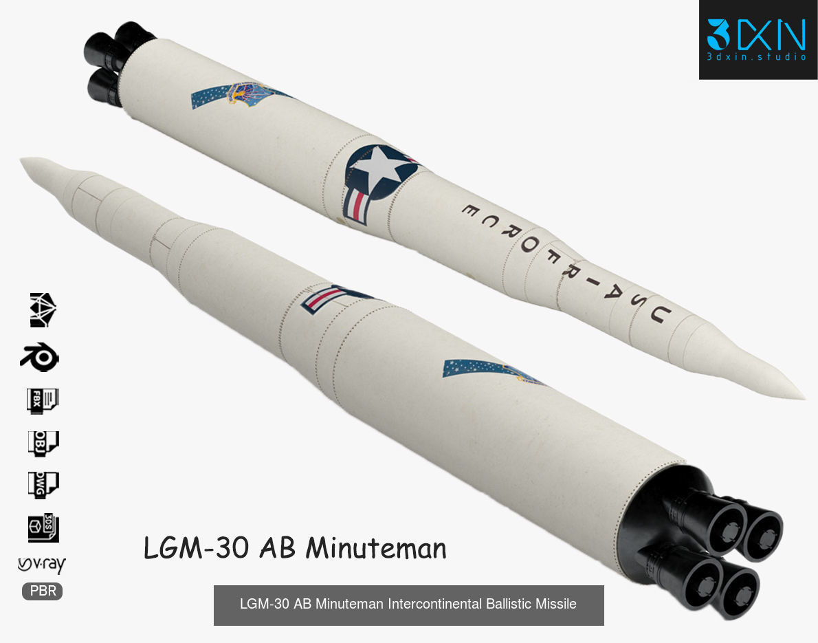 Ballistic Cruise defense missile collection Max Blender PBR Pack _15