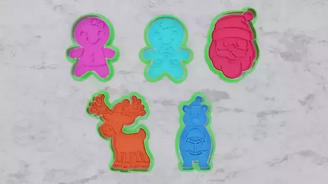 Cortantes de navidad galletas navidad moldes merry christmas 3D print model