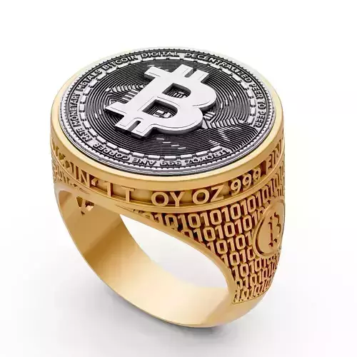 Bitcoin ring silver gold sterling printable jewelry 3D model