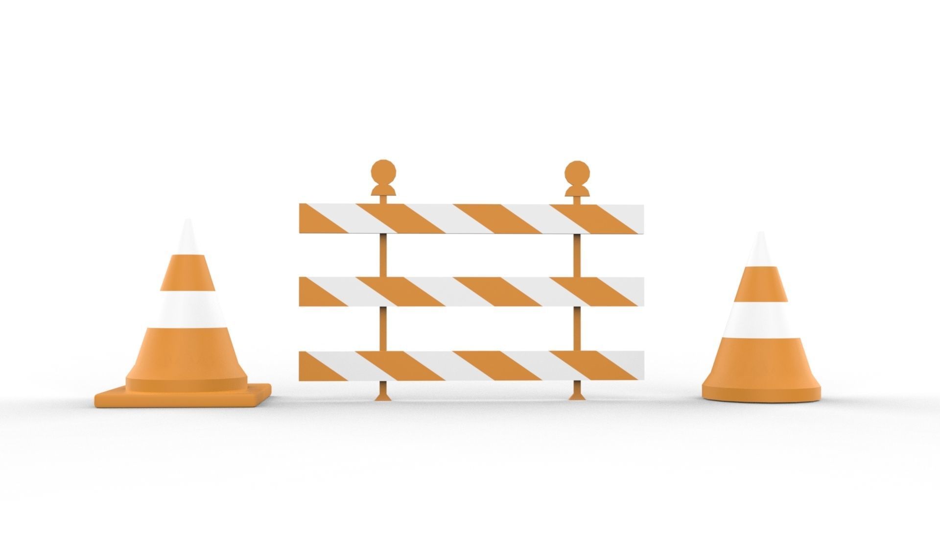 Road-barrier Low-poly 3D model_5
