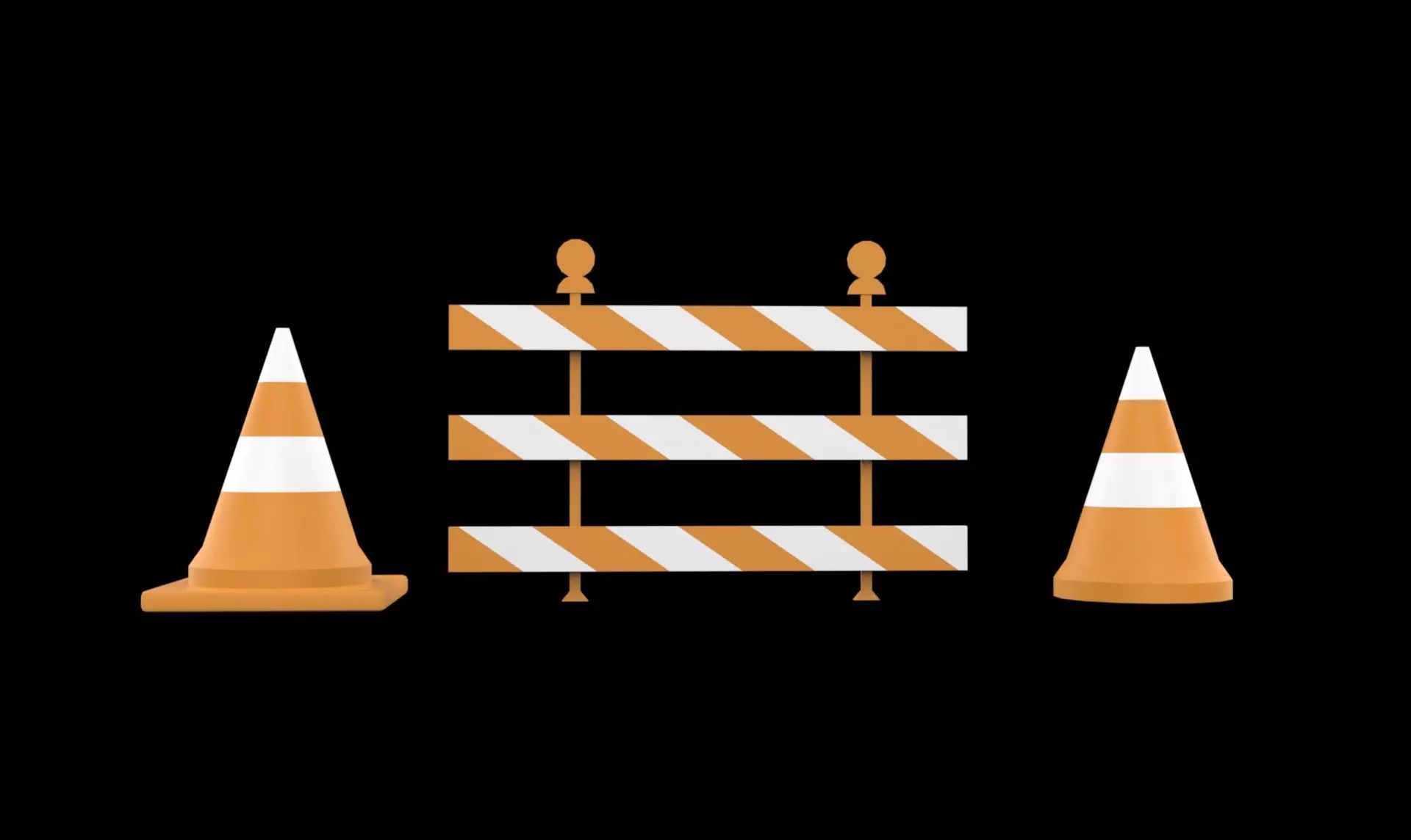 Road-barrier Low-poly 3D model_0