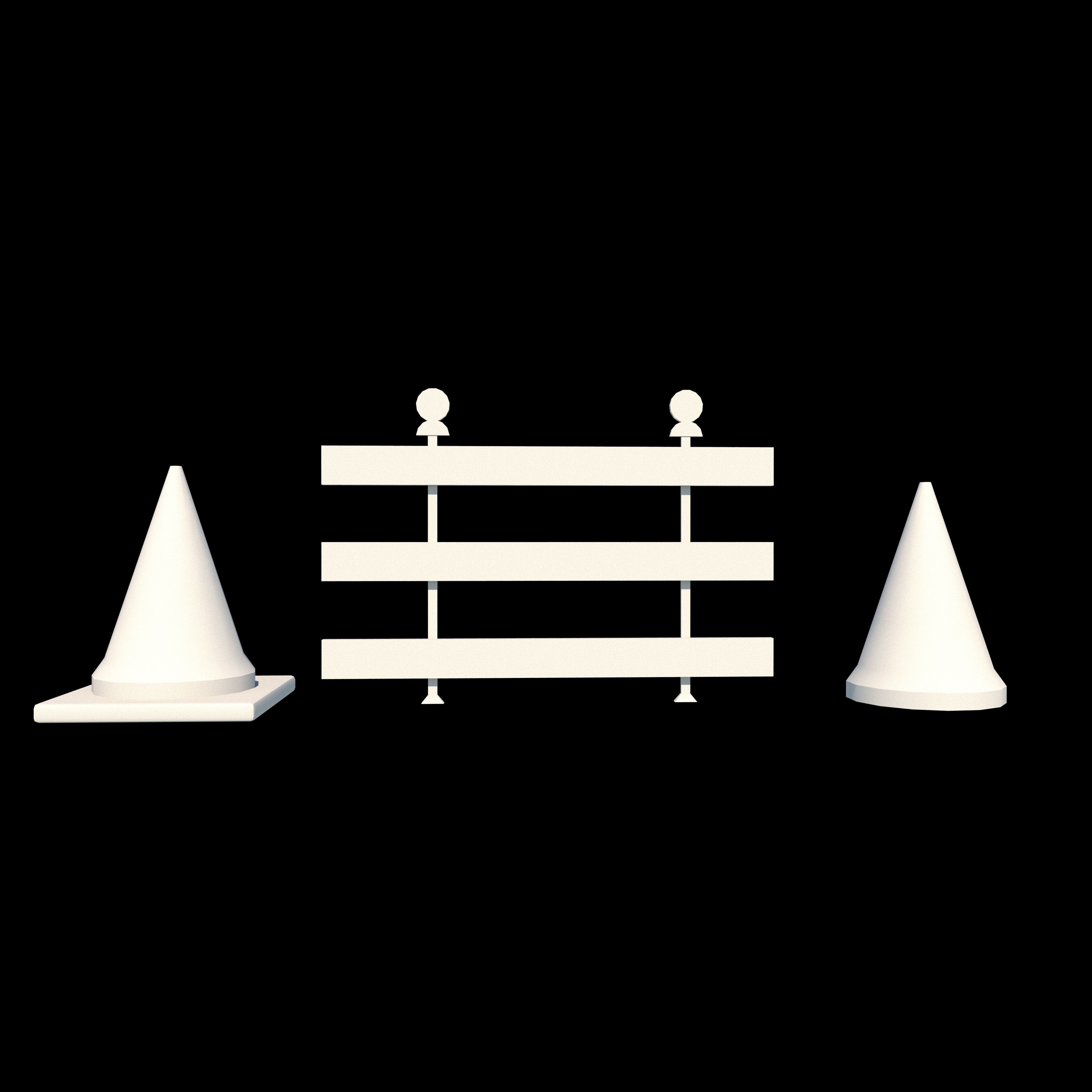 Road-barrier Low-poly 3D model_4