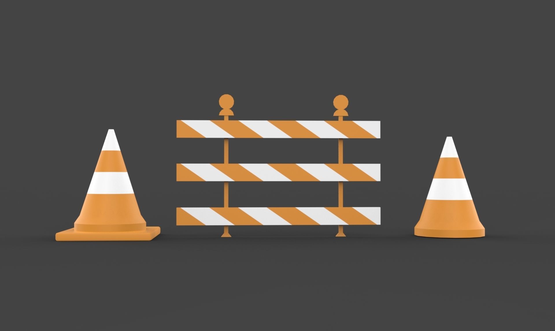 Road-barrier Low-poly 3D model_3