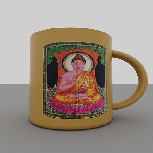 Spiritual mug Low-poly 3D model