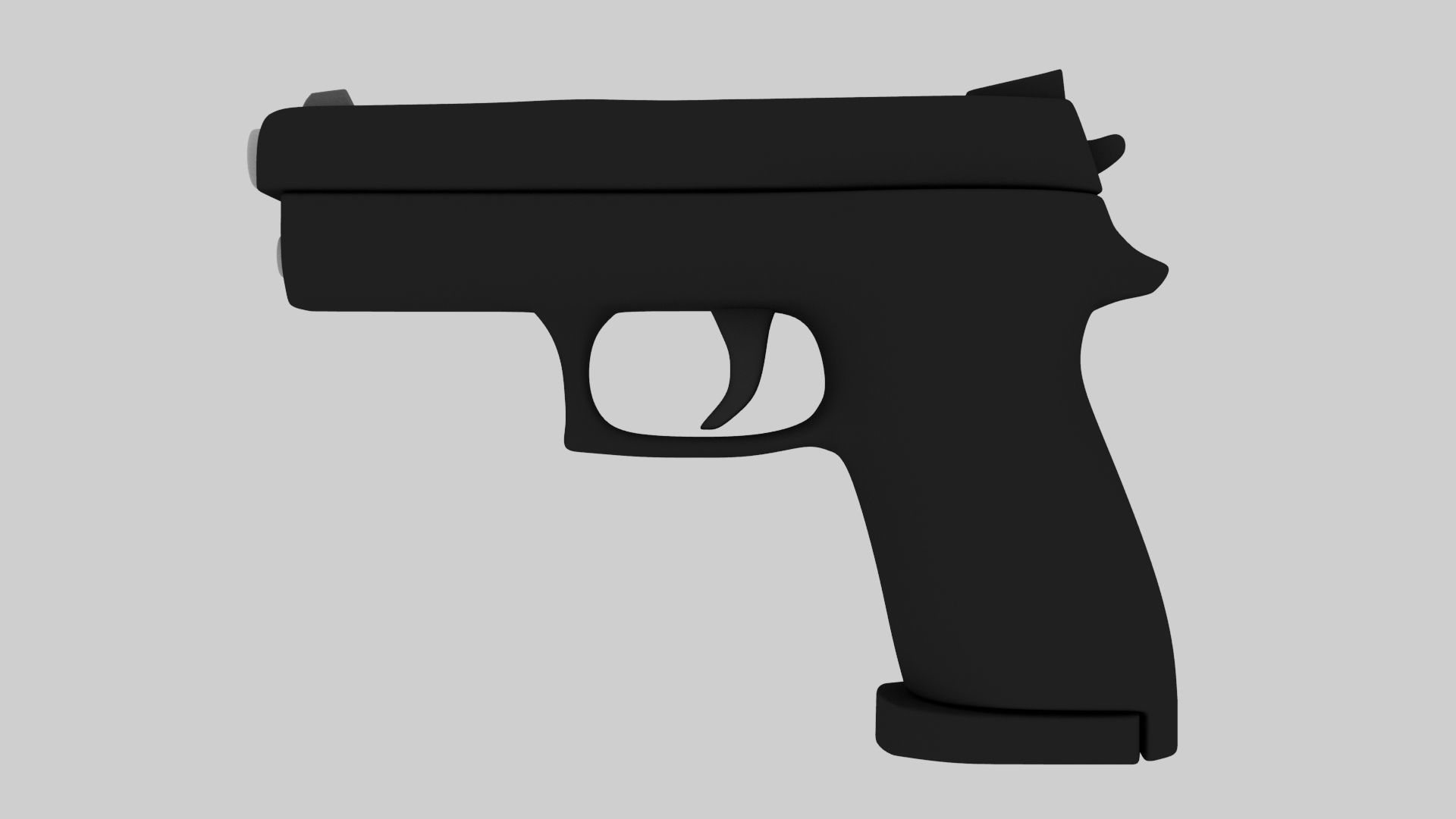Handgun 3D Model Low-poly 3D model_3