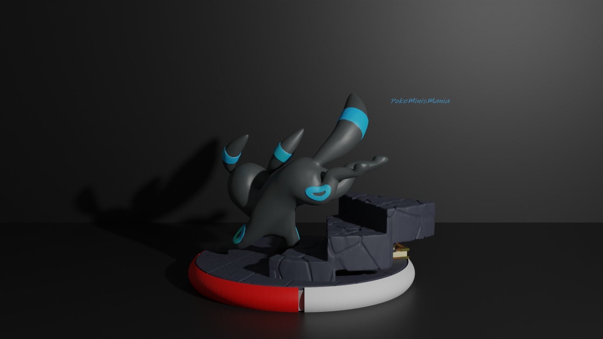 Umbreon pokemon 3D print model 3D print model_3