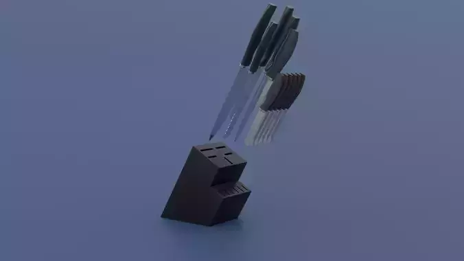 Knife Set with  short Knife Block