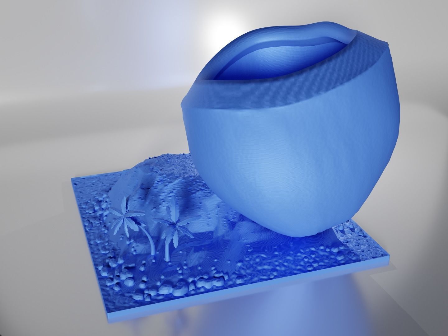 Creative Coco-Island Pen Holder 3D print model_4