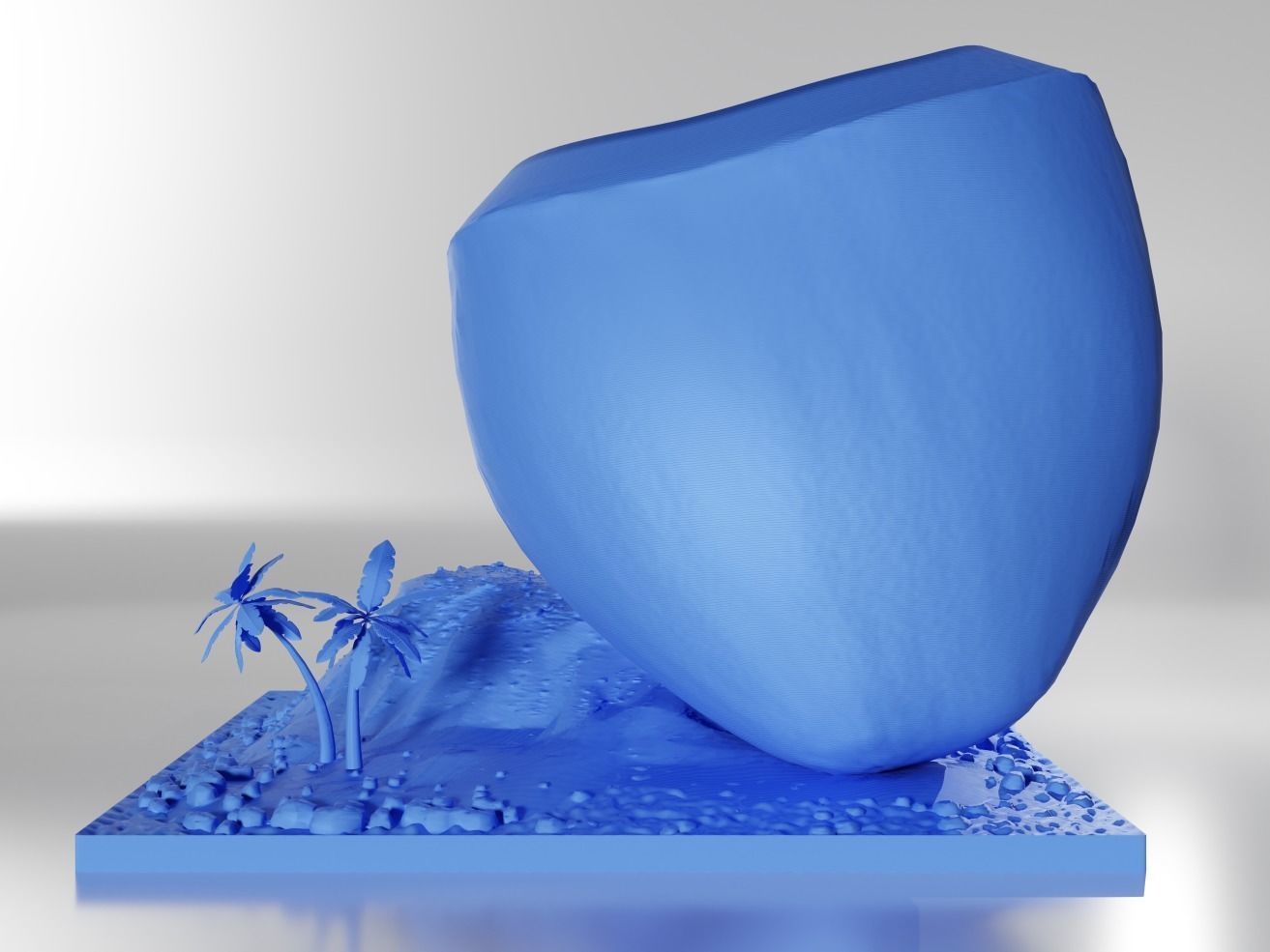 Creative Coco-Island Pen Holder 3D print model_5