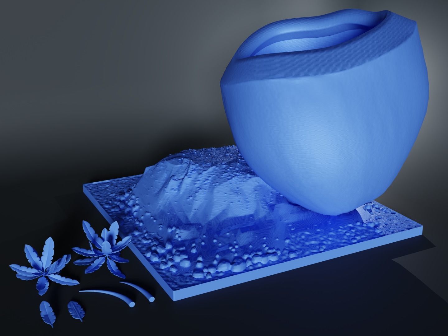 Creative Coco-Island Pen Holder 3D print model_6