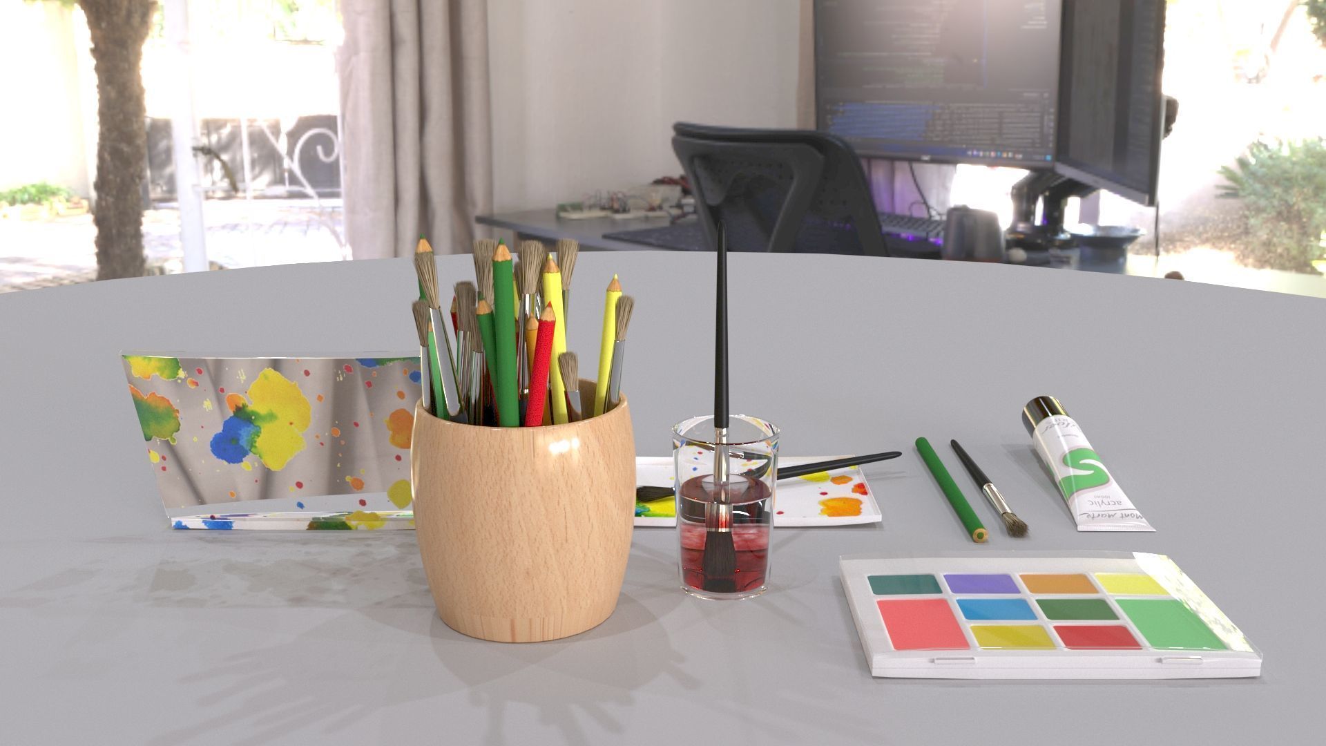 Painting set 3D model_8