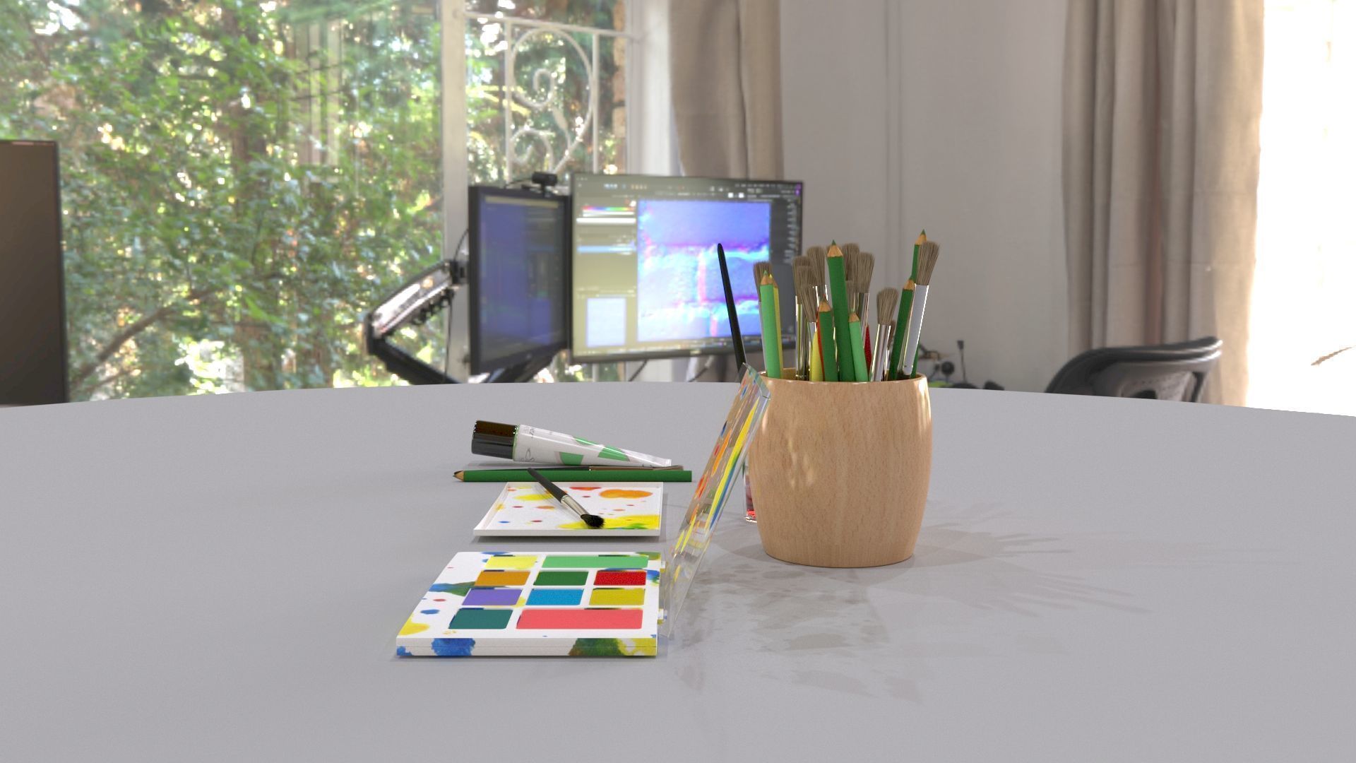 Painting set 3D model_4