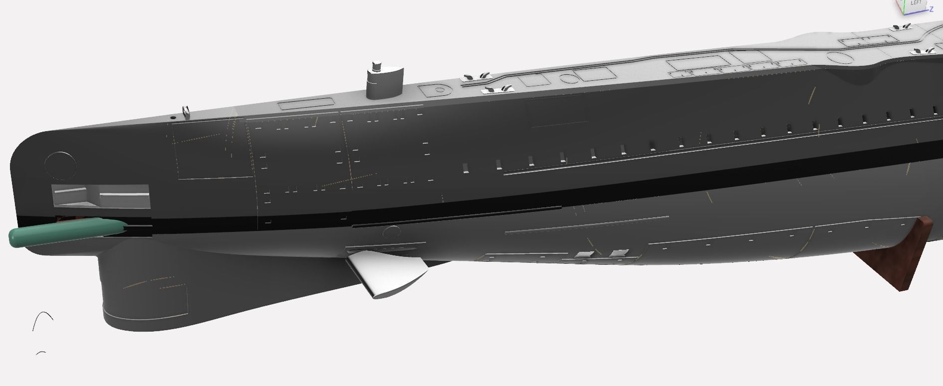 3 Cylinder Class submarine static model 1-100 scale 3D print model_1