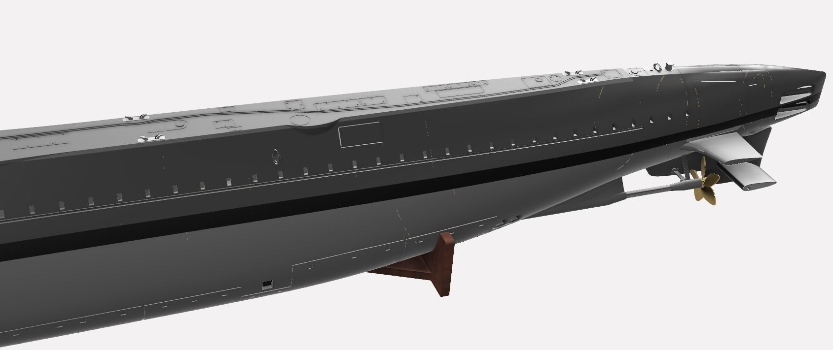 3 Cylinder Class submarine static model 1-100 scale 3D print model_2