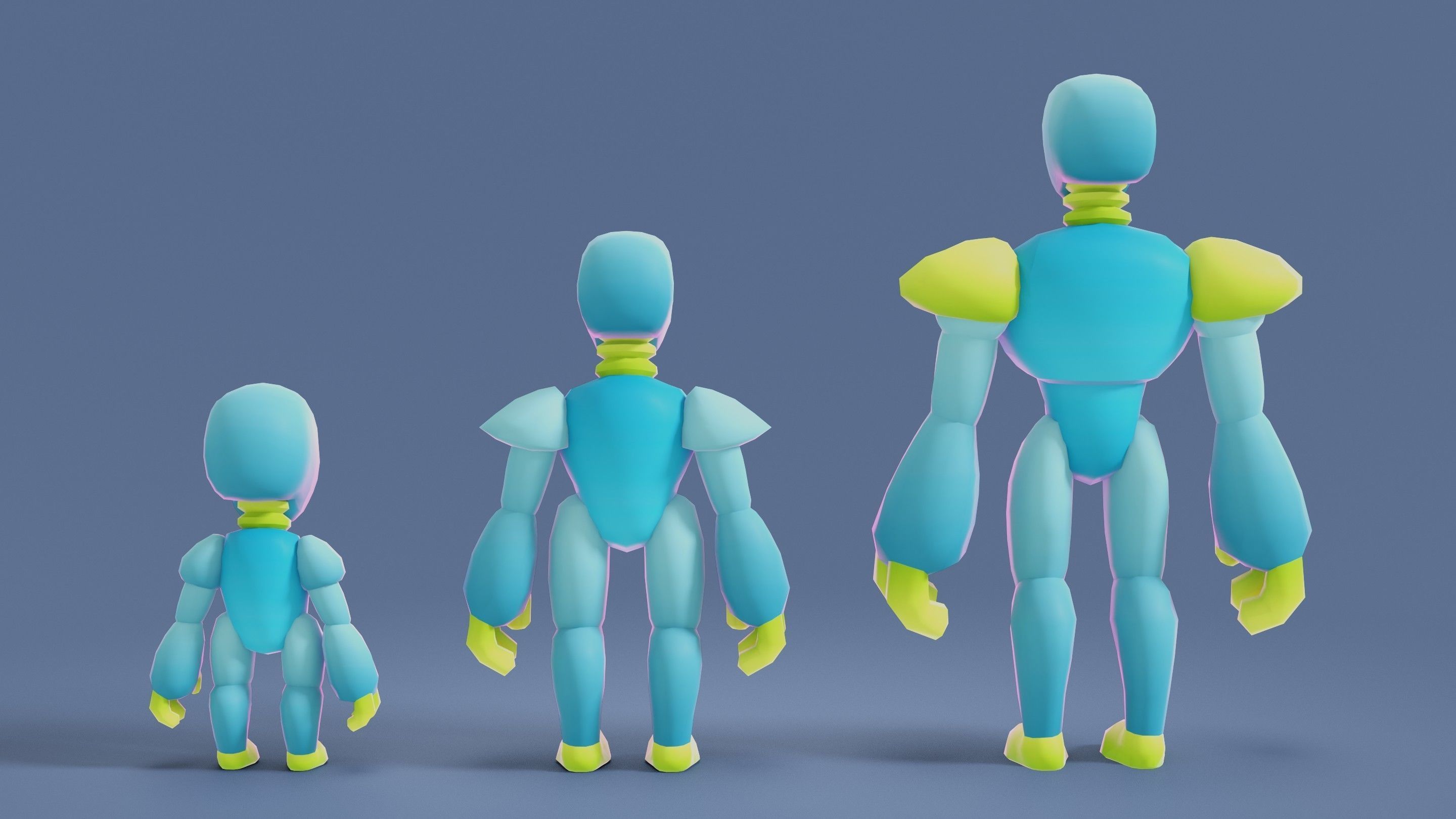Cartoon Robots Pack 02 Low-poly 3D model_23