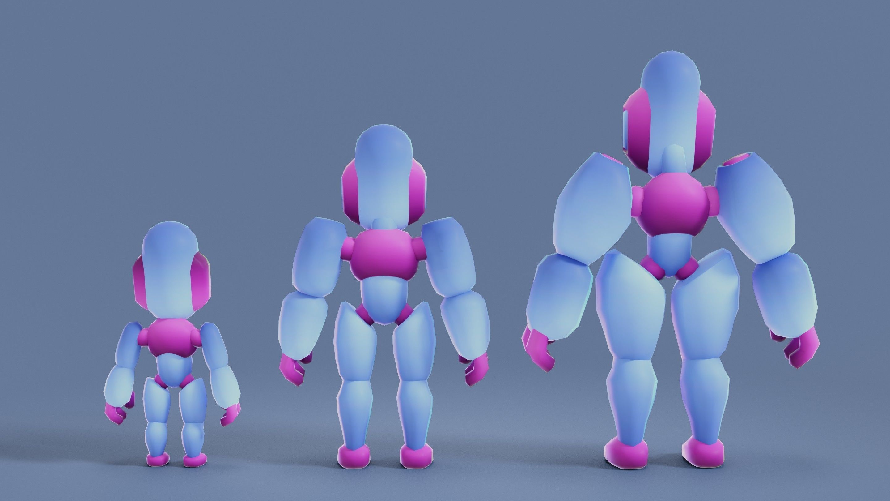 Cartoon Robots Pack 02 Low-poly 3D model_29