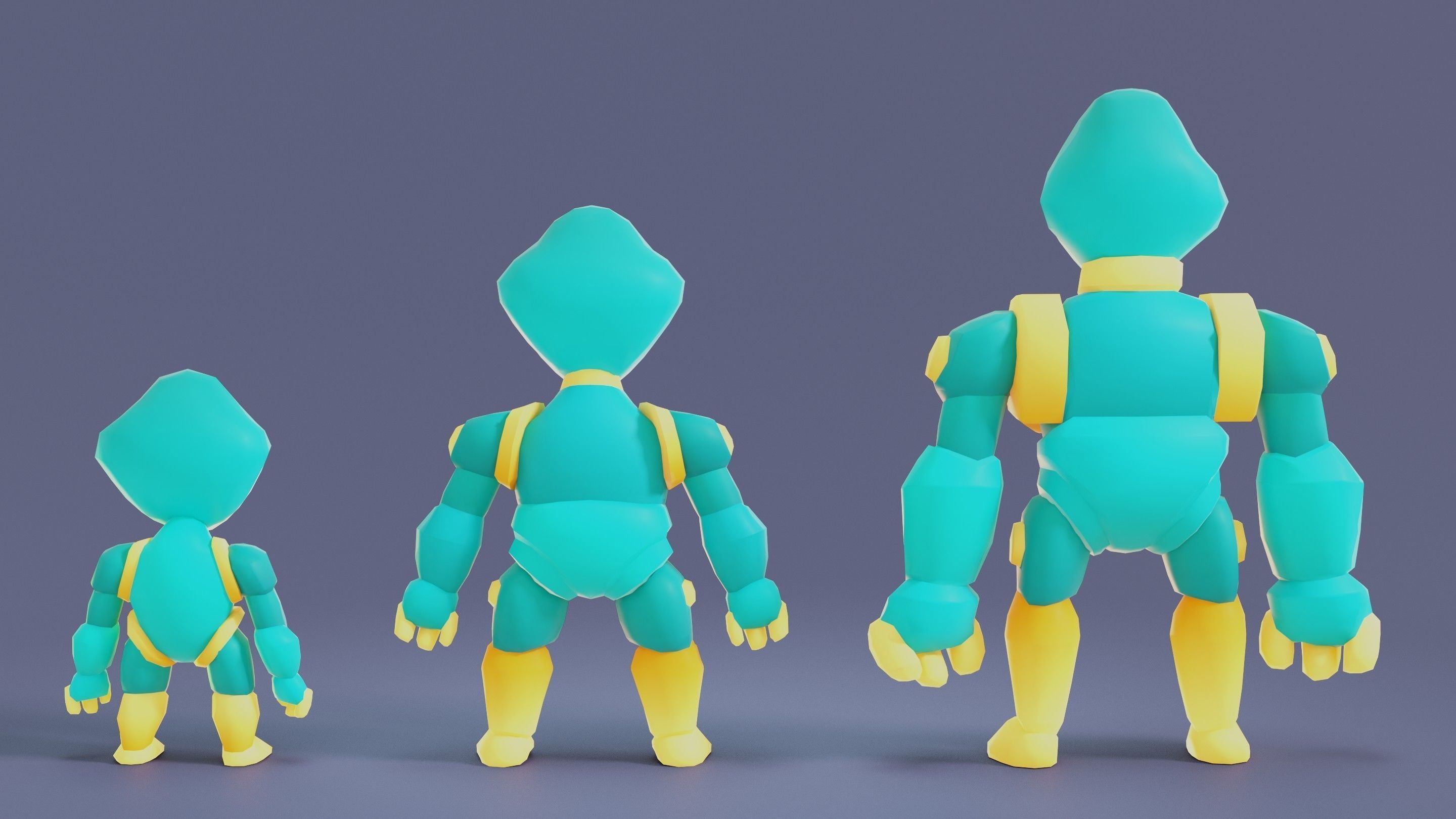 Cartoon Robots Pack 02 Low-poly 3D model_53