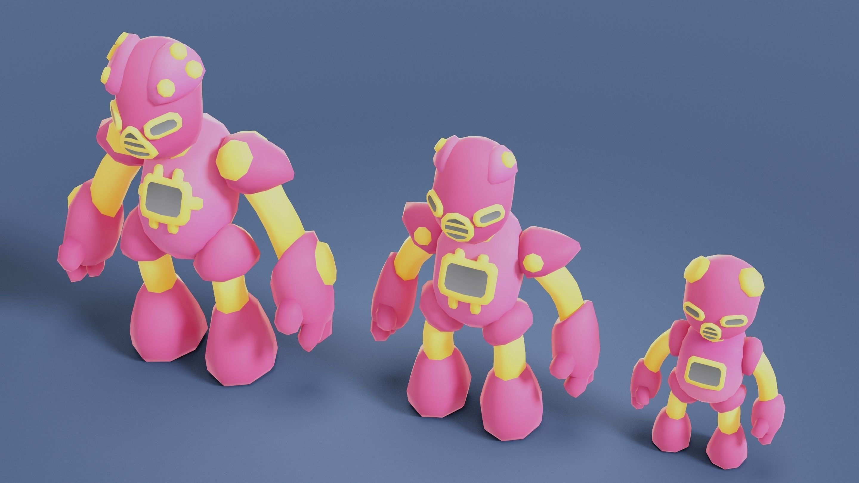 Cartoon Robots Pack 02 Low-poly 3D model_55