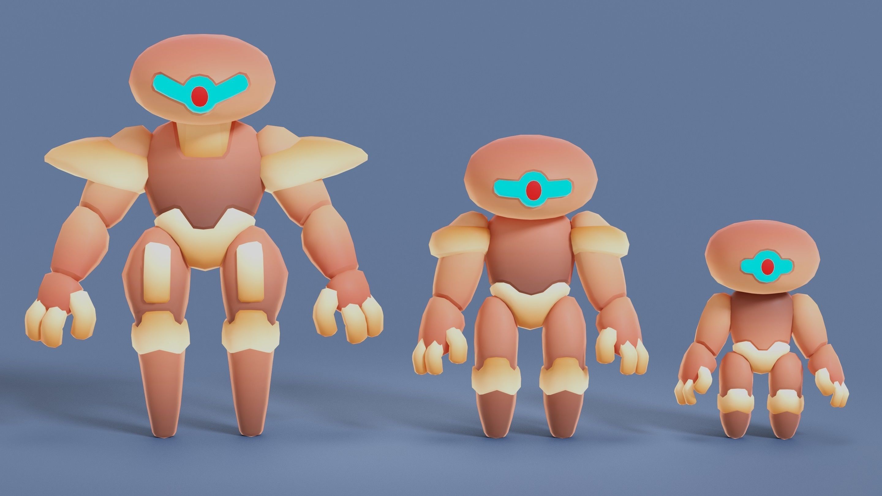 Cartoon Robots Pack 02 Low-poly 3D model_63