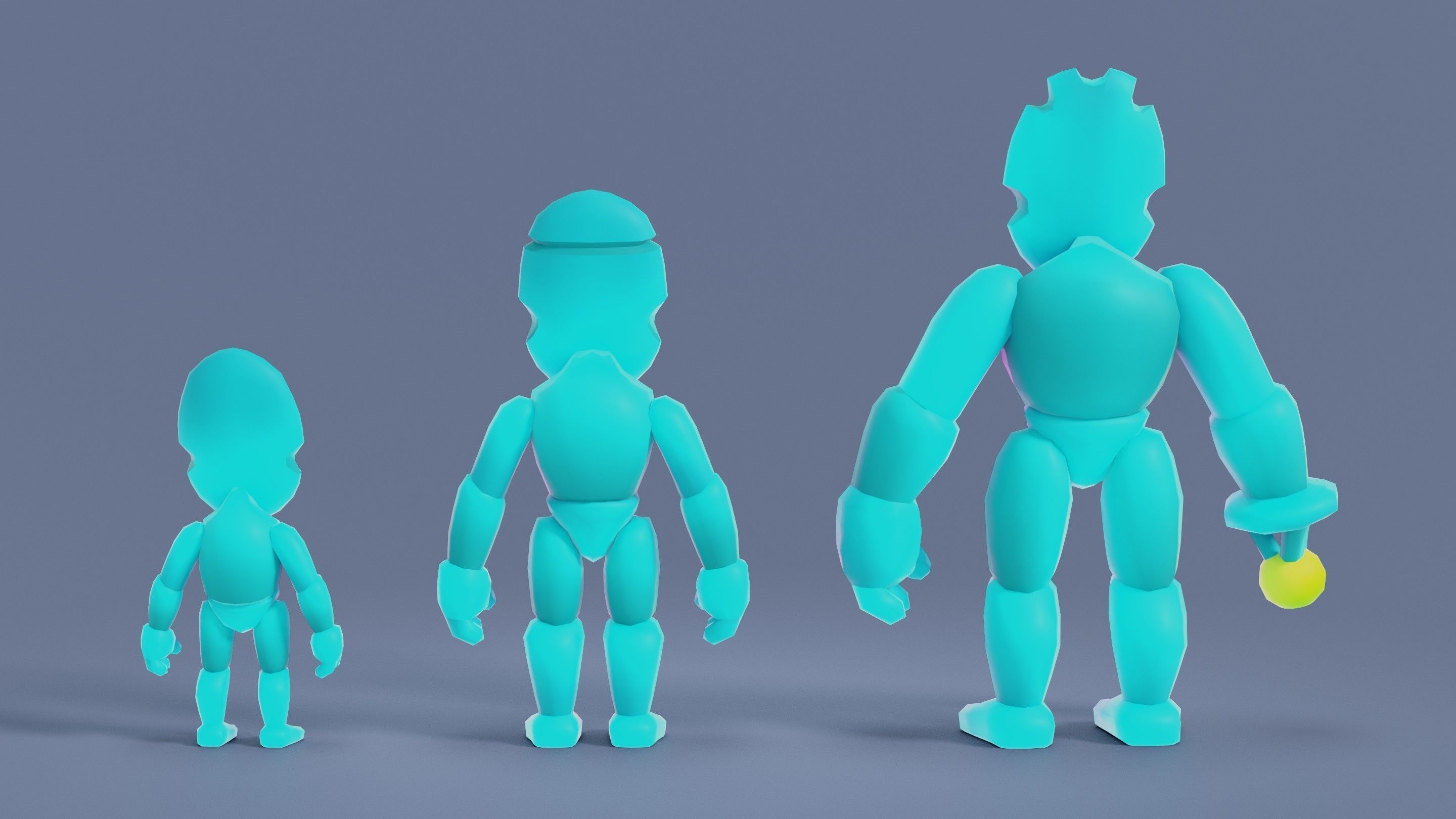Cartoon Robots Pack 02 Low-poly 3D model_68