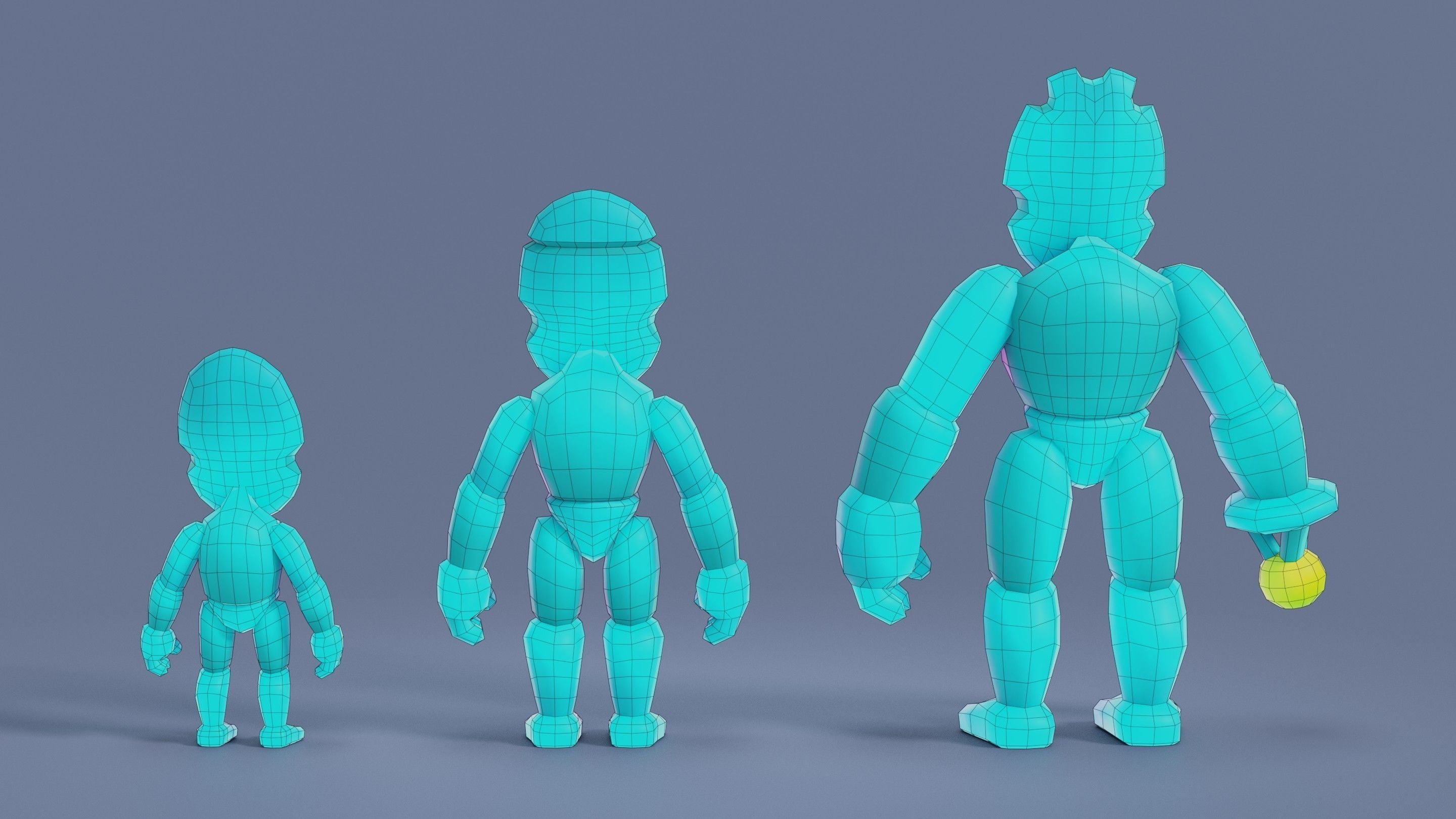 Cartoon Robots Pack 02 Low-poly 3D model_69