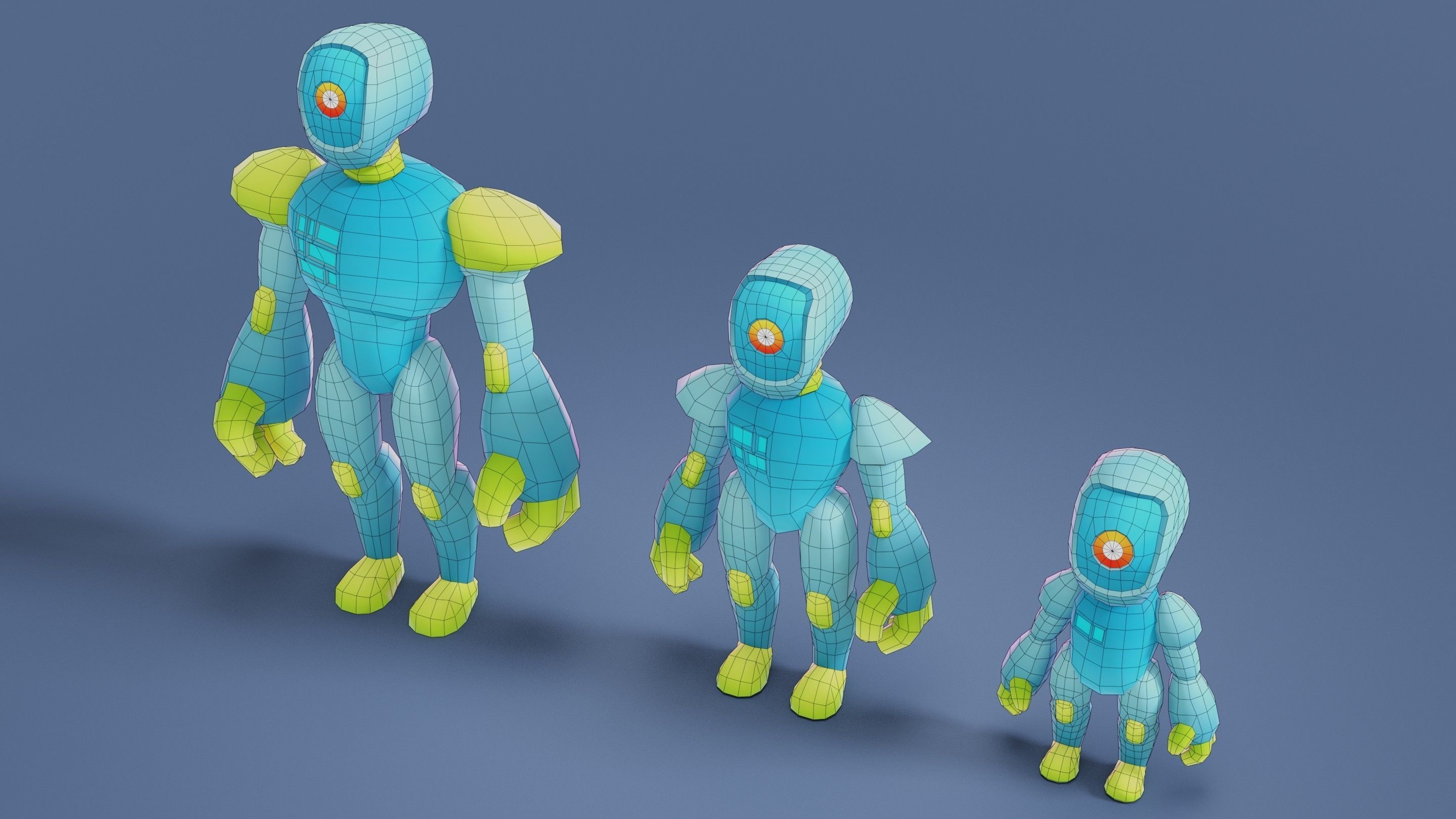 Cartoon Robots Pack 02 Low-poly 3D model_20