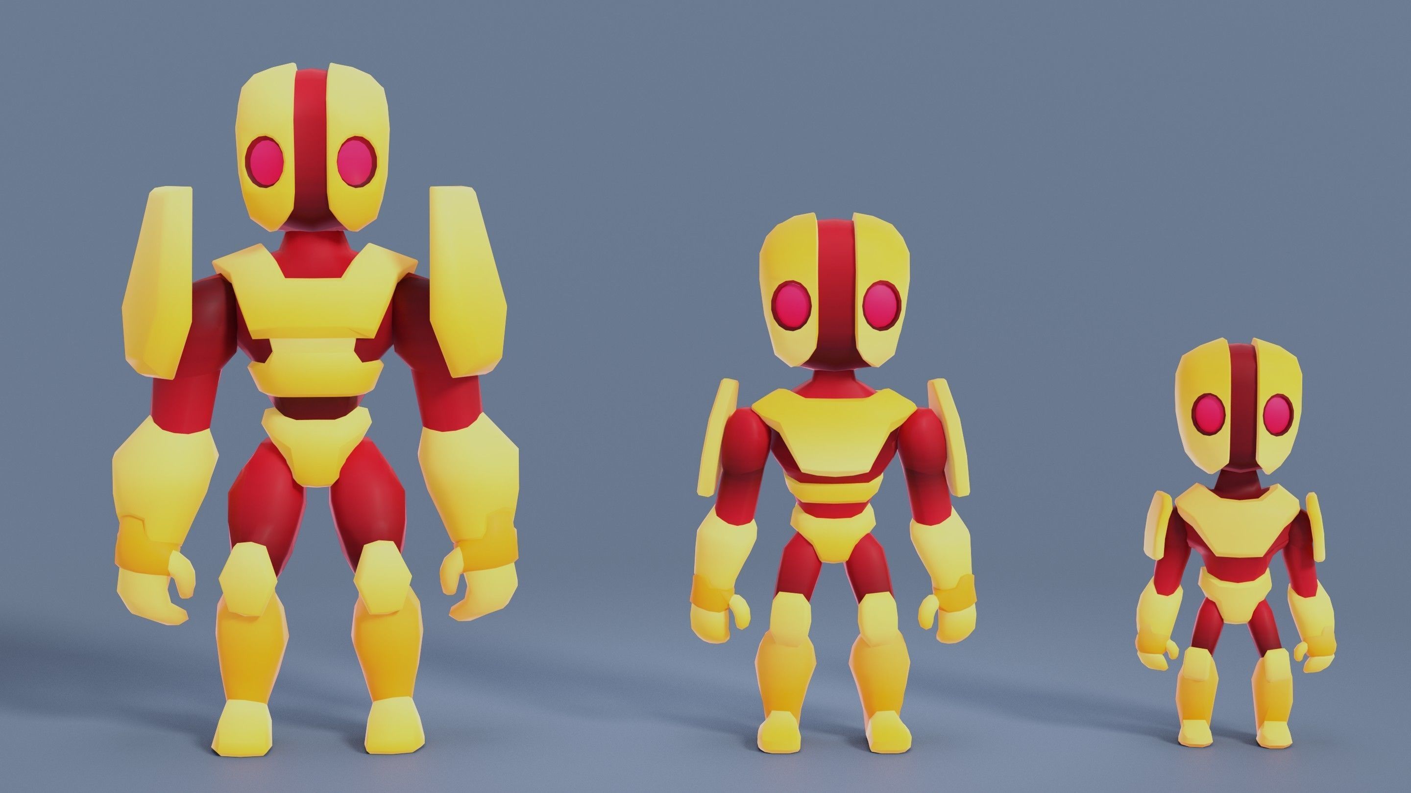 Cartoon Robots Pack 02 Low-poly 3D model_45
