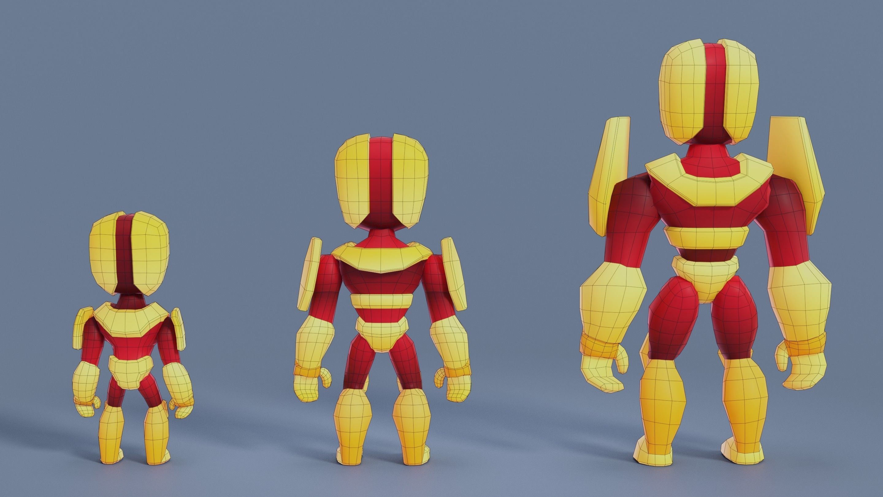 Cartoon Robots Pack 02 Low-poly 3D model_46