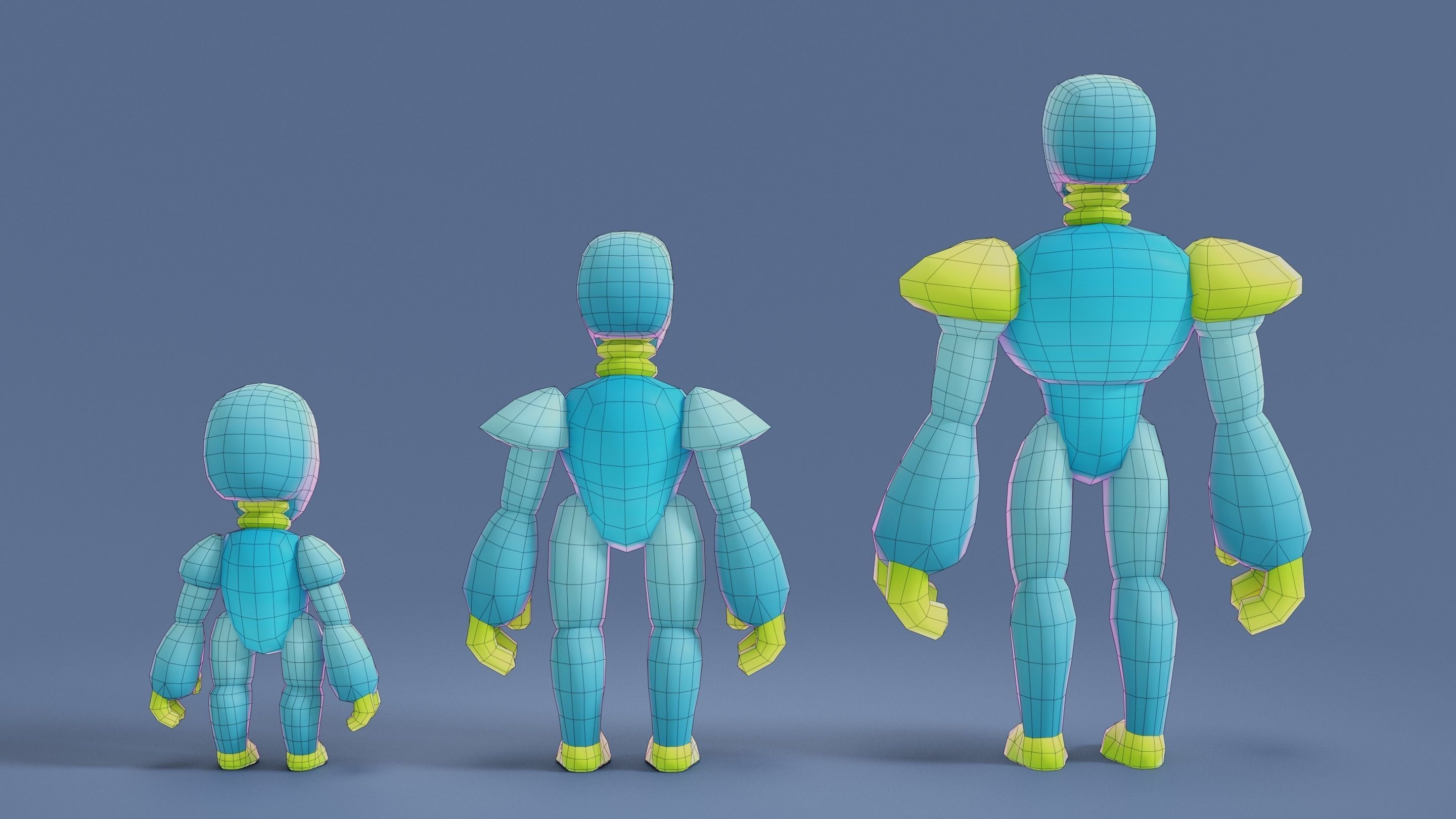 Cartoon Robots Pack 02 Low-poly 3D model_24