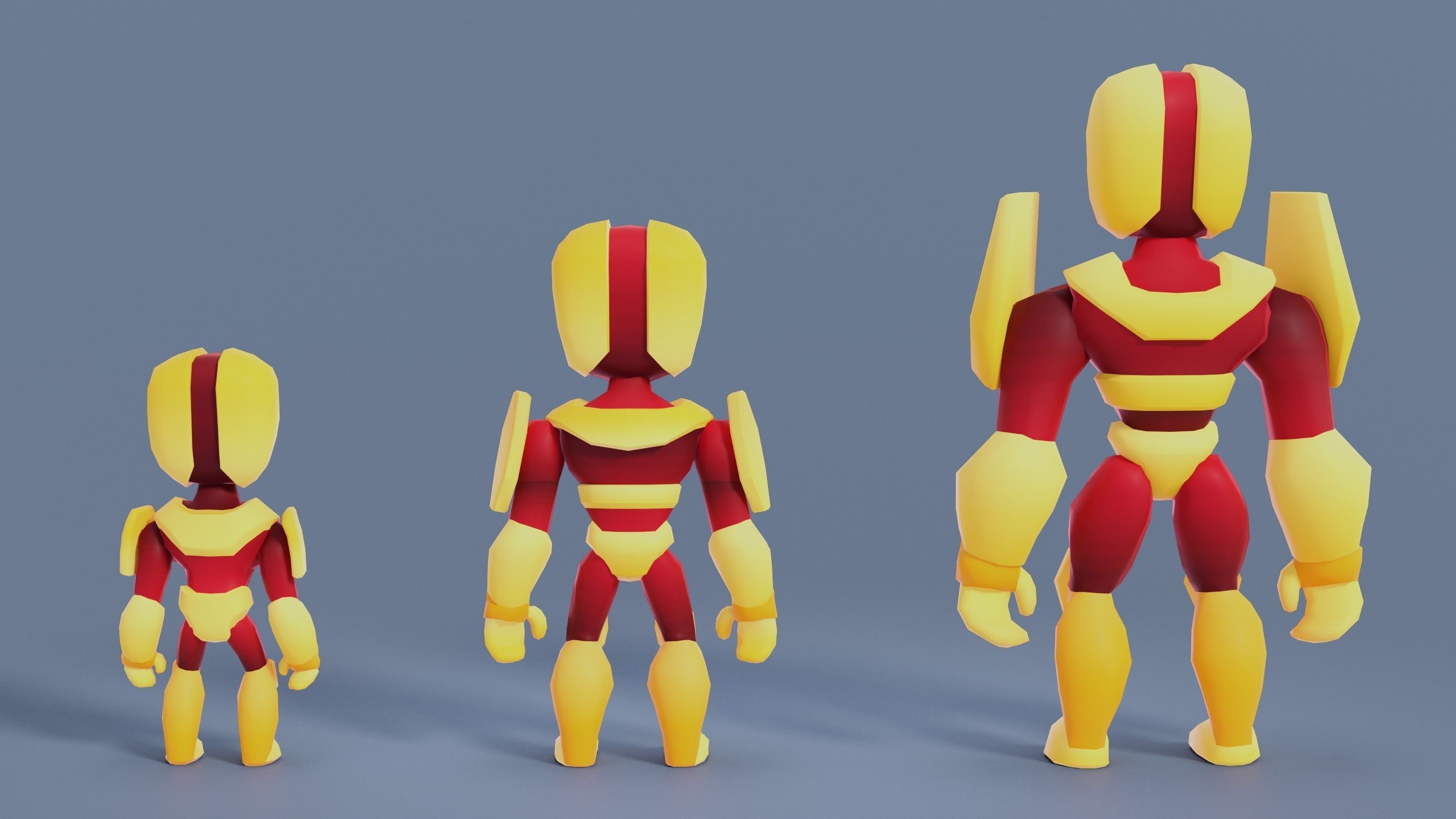 Cartoon Robots Pack 02 Low-poly 3D model_47