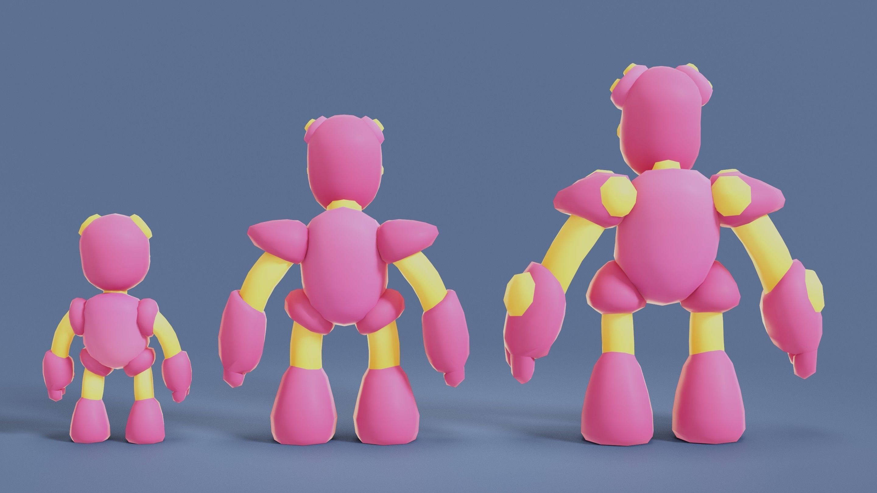 Cartoon Robots Pack 02 Low-poly 3D model_59