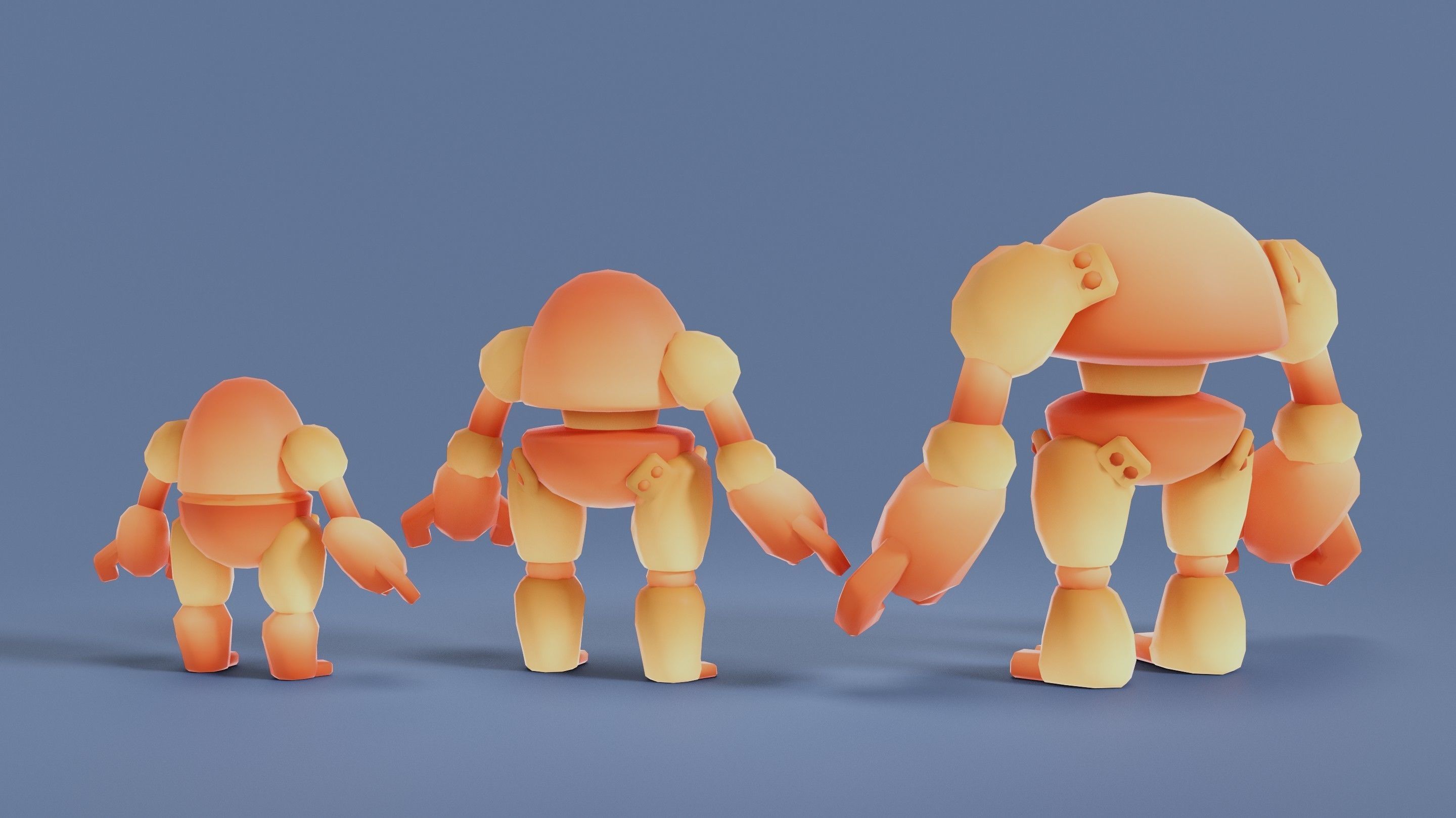Cartoon Robots Pack 02 Low-poly 3D model_17