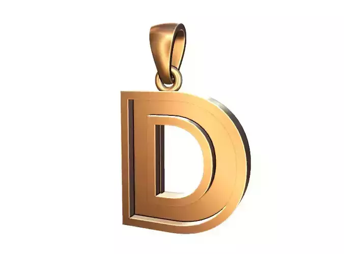 marquee style initial letter D pendant