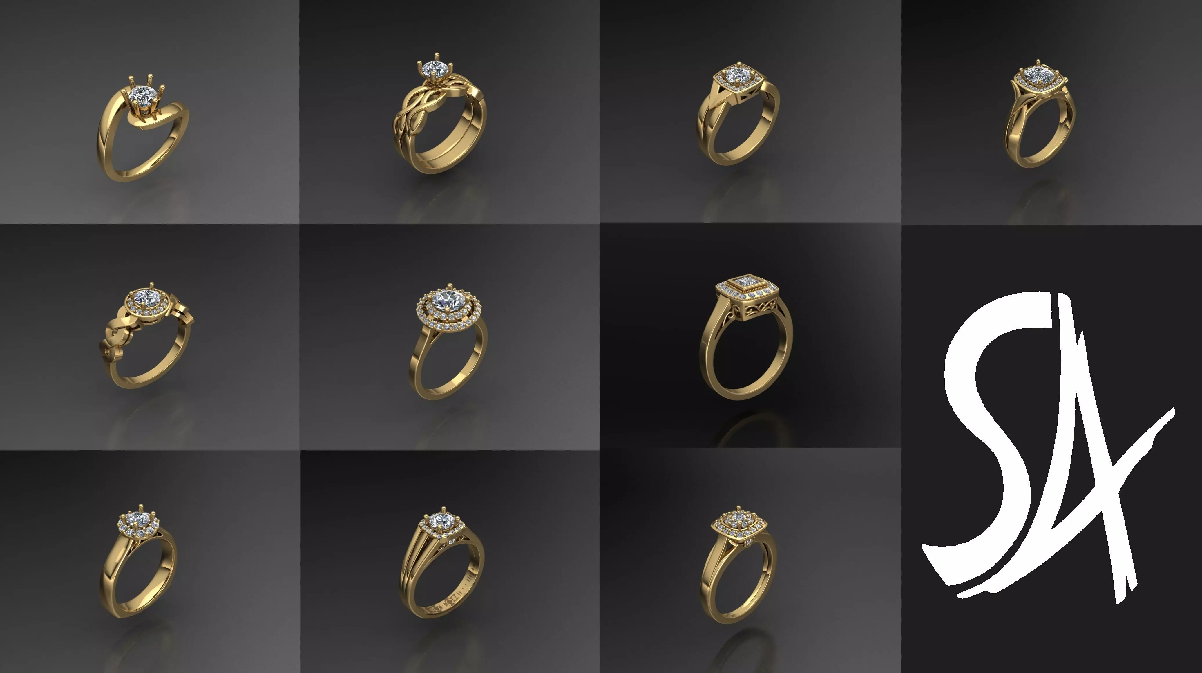 Rings 3D print model_0