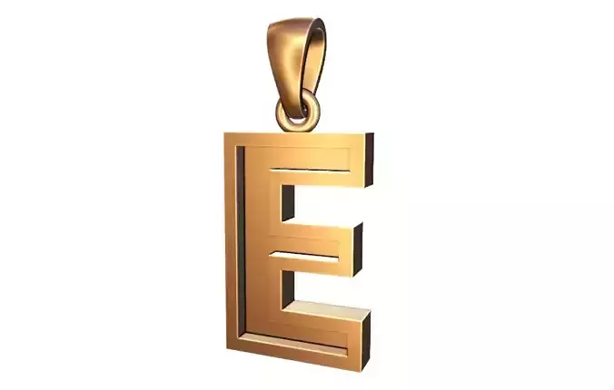 marquee style initial letter E pendant