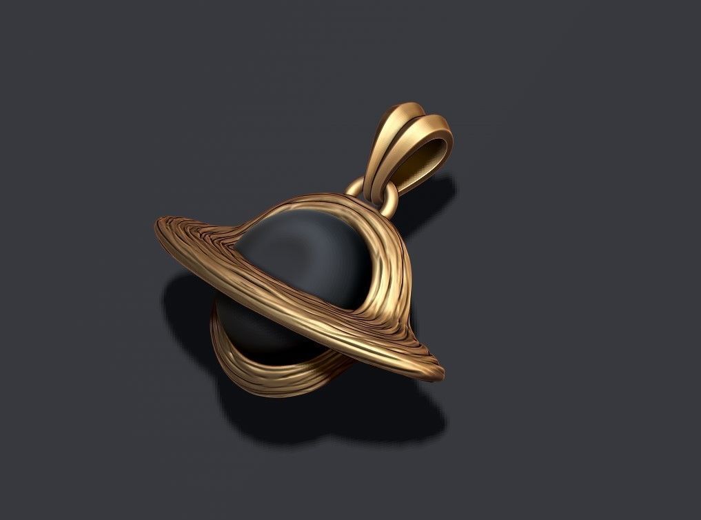 Black hole pendant 3D print model_2