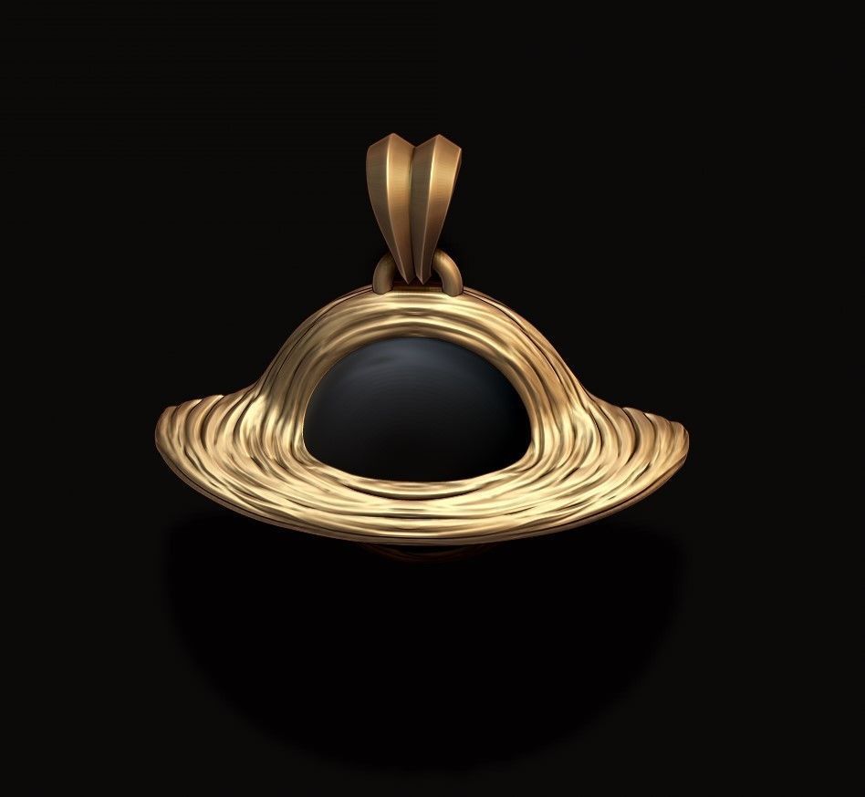 Black hole pendant 3D print model_3