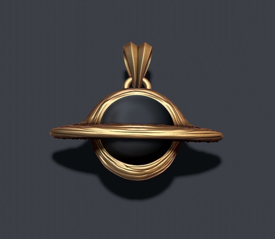 Black hole pendant 3D print model_4