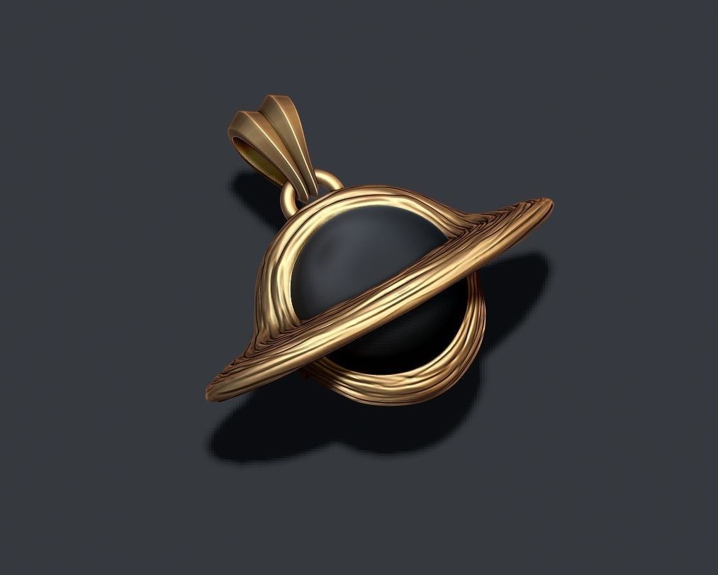 Black hole pendant 3D print model_1