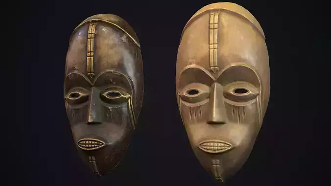 African mask 4 Low-poly 3D model