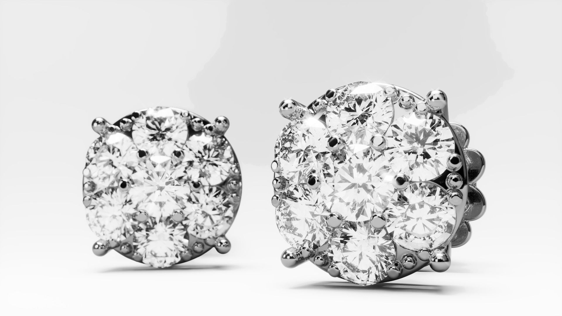 Diamond Stud earring 3D print model_1